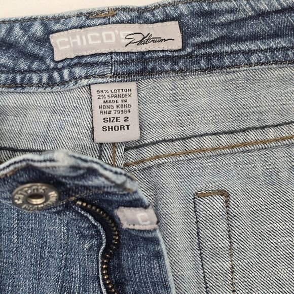 Chico’s Platinum Women’s Size 2 (US 12) Short Bootcut Medium Wash Stretch Jeans - Picture 5 of 12